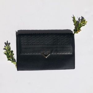 Stella & Dot Black Pebbled wallet Clutch